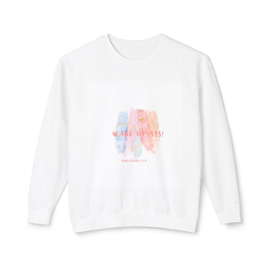 Wake-Up Sis! Watercolor Crewneck Sweatshirt, Trendy Everyday Wear, Gift for Friends, Cozy Fall Must-Have, Inspirational Attire